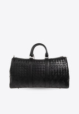 Bottega Veneta Medium Intrecciato Leather Duffel Bag Black 778082 V3R51-8803