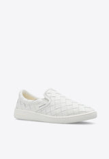 Bottega Veneta Sawyer Intrecciato Leather Slip-On Sneakers White 780530 V3HB0-9013