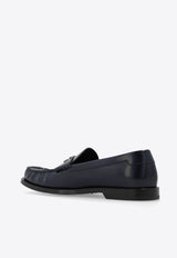 Dolce 
Gabbana DG Logo Brushed Leather Loafers Navy A30248 AQ237-80679