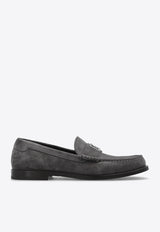 Dolce 
Gabbana DG Logo Suede Loafers Gray A30248 AT441-80730