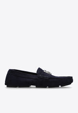 Dolce 
Gabbana DG Logo Suede Loafers Navy A50598 AT441-86115