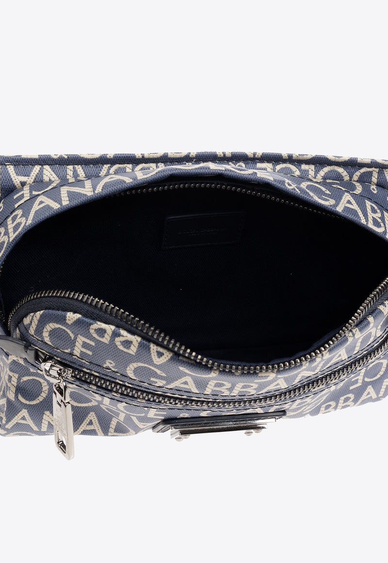 Dolce 
Gabbana Small Coated Jacquard Belt Bag Blue BM2218 AJ705-8L625