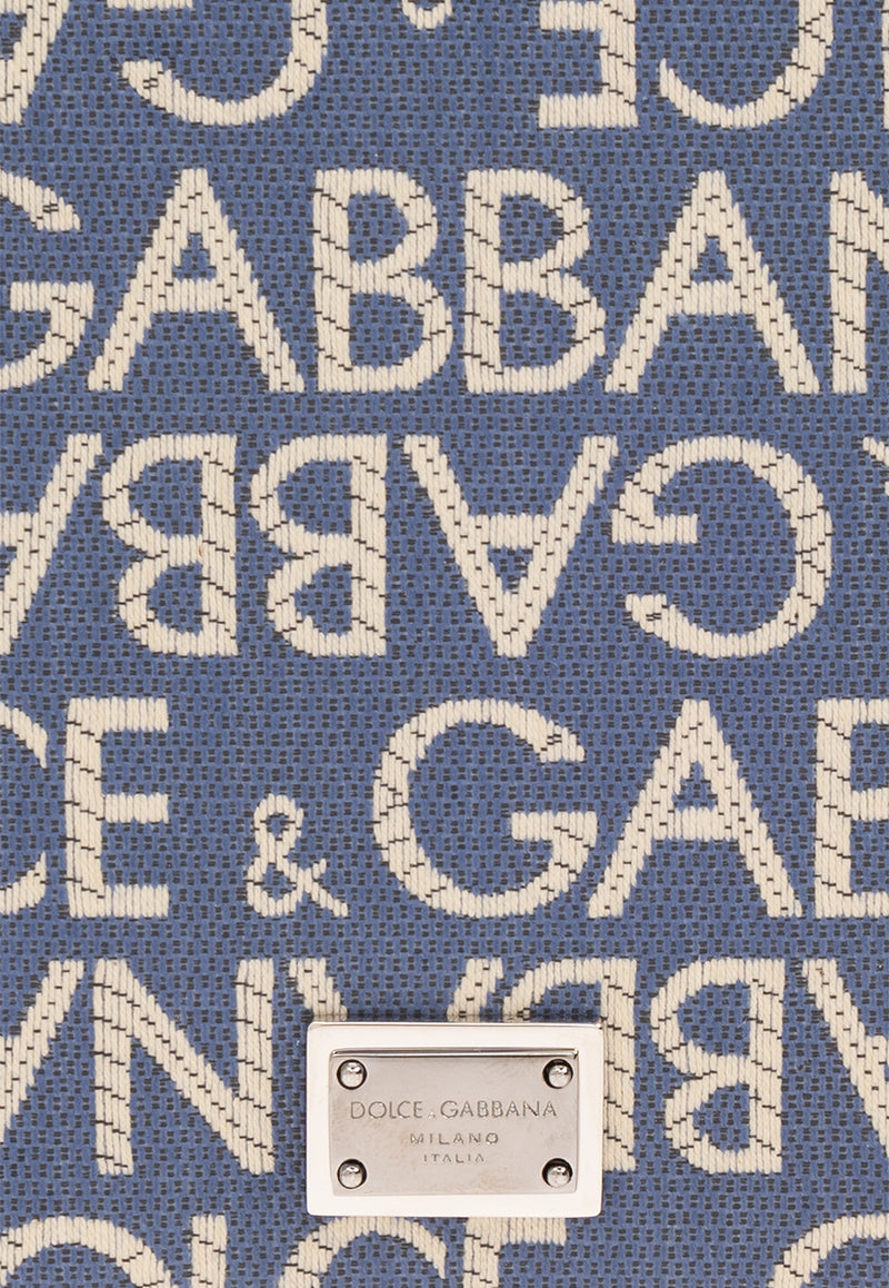 Dolce 
Gabbana Coated Jacquard Passport Holder Blue BP2215 AJ705-8L625