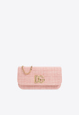 Dolce 
Gabbana 3.5 DG Logo Raffia Crossbody Bag Pink BB7576 AS170-8Z444