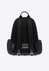 Dolce 
Gabbana Rubberized Logo Nylon Backpack Navy BM2197 AG182-8C653