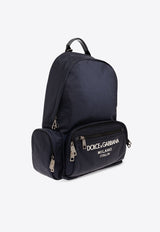 Dolce 
Gabbana Rubberized Logo Nylon Backpack Navy BM2197 AG182-8C653