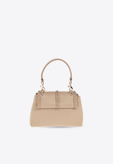 Chloé Mini Penelope Leather Top Handle Bag Beige CHC23AS575 J58-20G