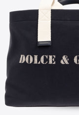 Dolce 
Gabbana Logo Print Drill Holdall Navy BM2301 AR757-HBXWW