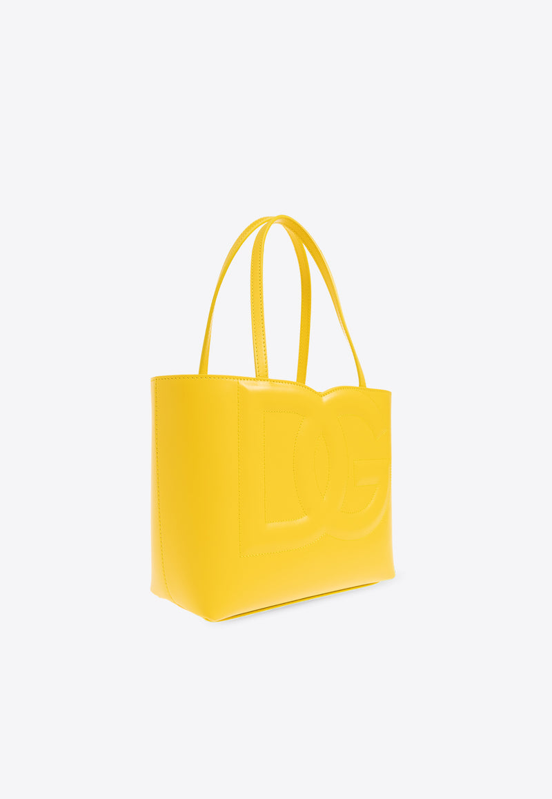 Dolce 
Gabbana Small DG Logo Calf Leather Tote Bag Yellow BB7337 AW576-80205