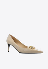 Dolce 
Gabbana Lollo 60 DG Logo Pumps in Patent Leather Beige CD1807 A1037-8H005