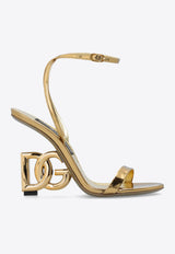 Dolce 
Gabbana Keira 110 DG Heel Metallic Leather Sandals Gold CR1610 AT457-8H958