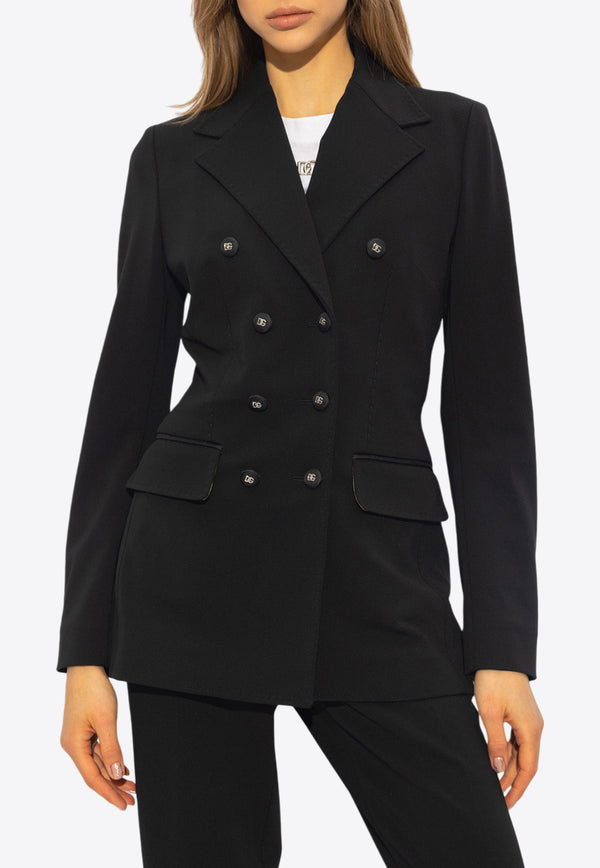 Dolce 
Gabbana Double-Breasted Turlington Jacket Black F27AAT FUGN7-N0000