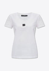 Dolce 
Gabbana DG Logo Patch Jersey T-shirt White F8U71Z FUEEY-W0800