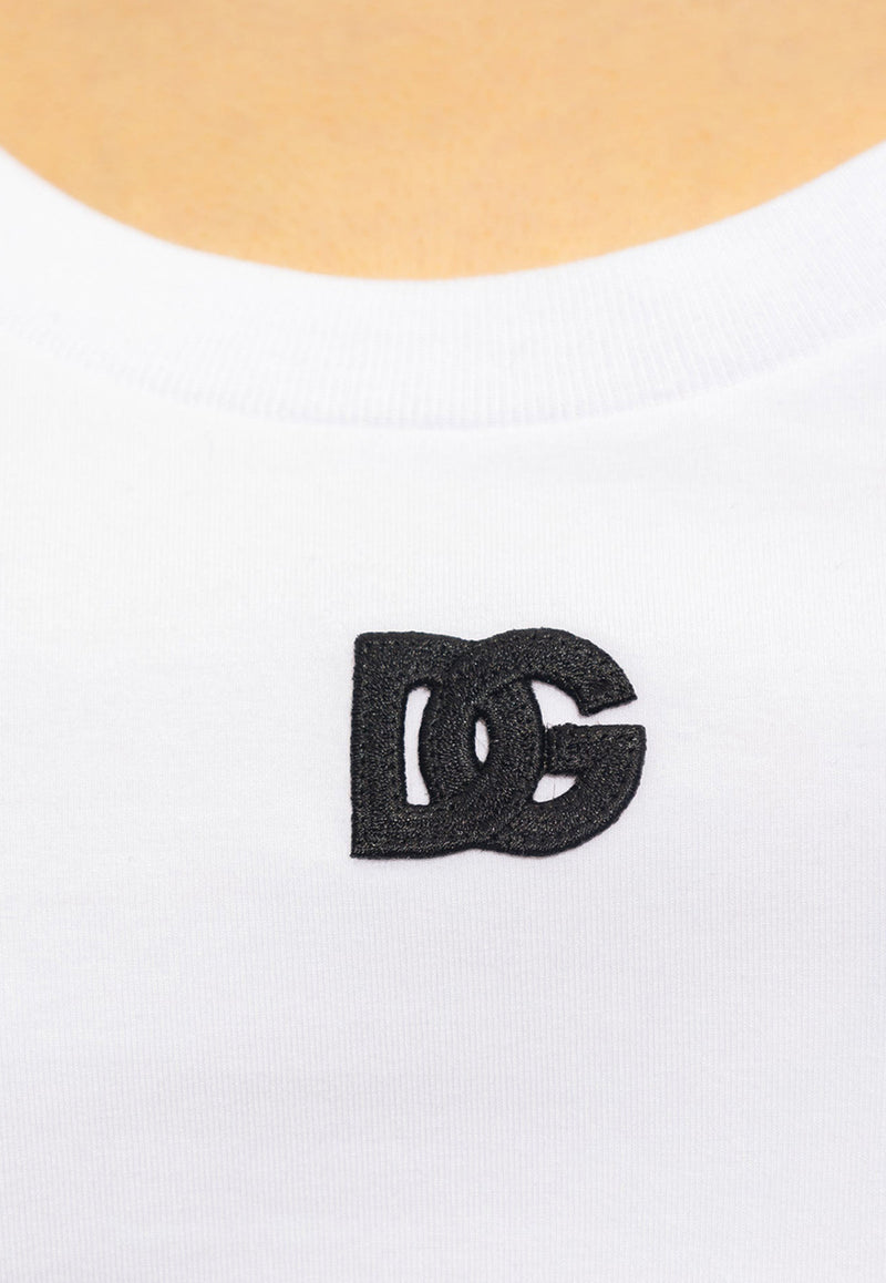 Dolce 
Gabbana DG Logo Patch Jersey T-shirt White F8U71Z FUEEY-W0800