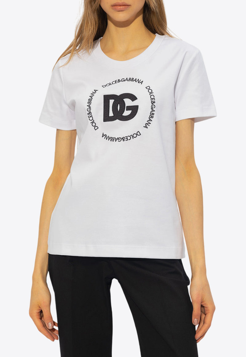 Dolce 
Gabbana Embroidered DG Logo T-shirt White F8T00Z GDB5U-W0800