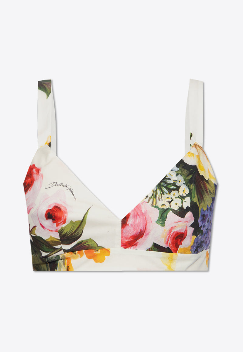 Dolce 
Gabbana Garden Print Bralette Top Multicolor F756LT HS5Q1-HA4YB