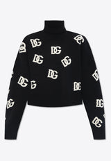 Dolce 
Gabbana DG Logo Wool Turtleneck Sweater Black FXW11T JAWXA-N0004