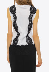 Dolce 
Gabbana Floral Lace-Trimmed Top White F8S23T GDB8M-S9000