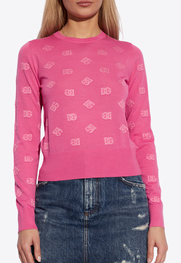 Dolce 
Gabbana DG Logo Jacquard Sweater Pink FXJ34T JEMO9-F0733