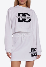 Dolce 
Gabbana DG Logo Patch Cropped Sweatshirt White F9R55Z GDB7B-W0800