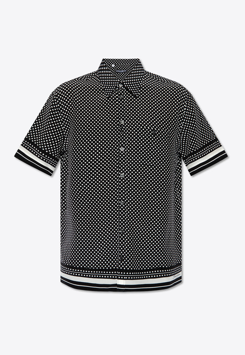 Dolce 
Gabbana Polka Dot Bowling Shirt Black G5LG9T HI1QU-HH4YT