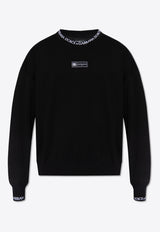 Dolce 
Gabbana Logo Label Crewneck Sweatshirt Black G9AQVT HU7AL-N0000