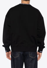 Dolce 
Gabbana Logo Label Crewneck Sweatshirt Black G9AQVT HU7AL-N0000