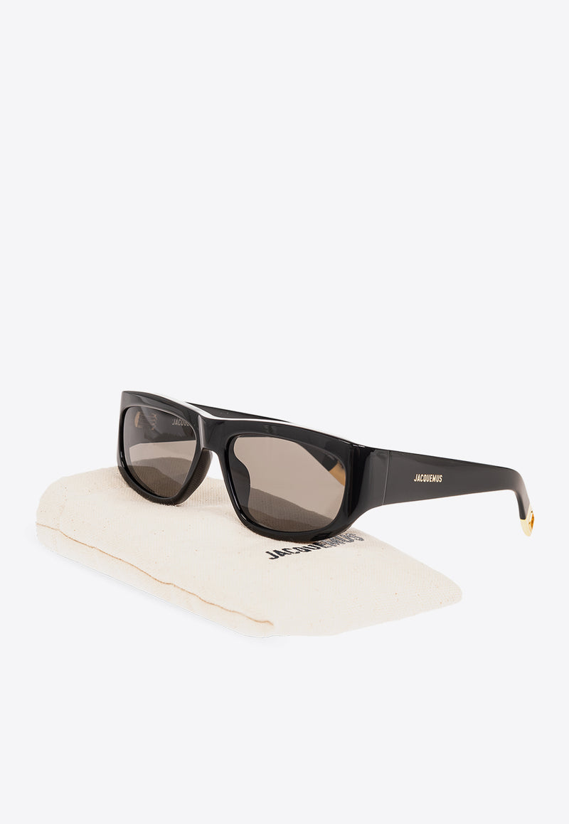 Jacquemus Pilota Square-Frame Sunglasses Gray JAC2C1SUN 0-0