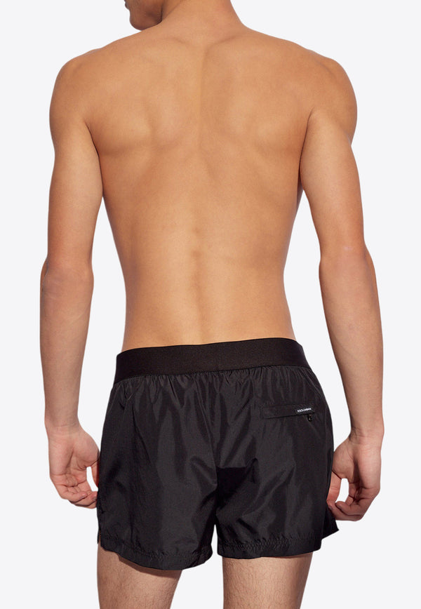 Dolce 
Gabbana Logo Waistband Swim Shorts Black KĄPIELOWE M4F27T FUSFW-N0000