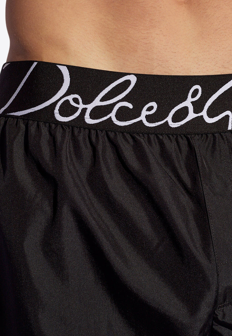 Dolce 
Gabbana Logo Waistband Swim Shorts Black KĄPIELOWE M4F27T FUSFW-N0000