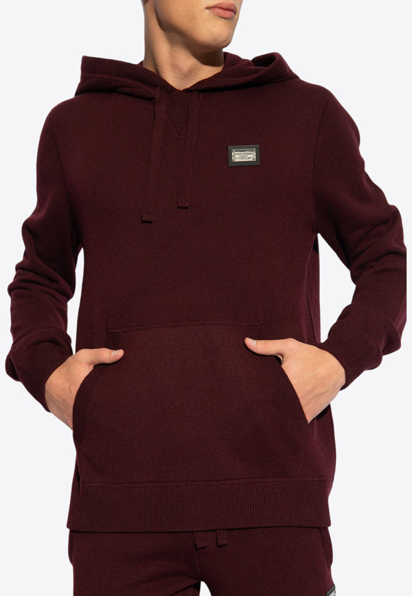 Dolce 
Gabbana Logo Plaque Hooded Sweater Bordeaux GXO33T JEMQ3-R0108