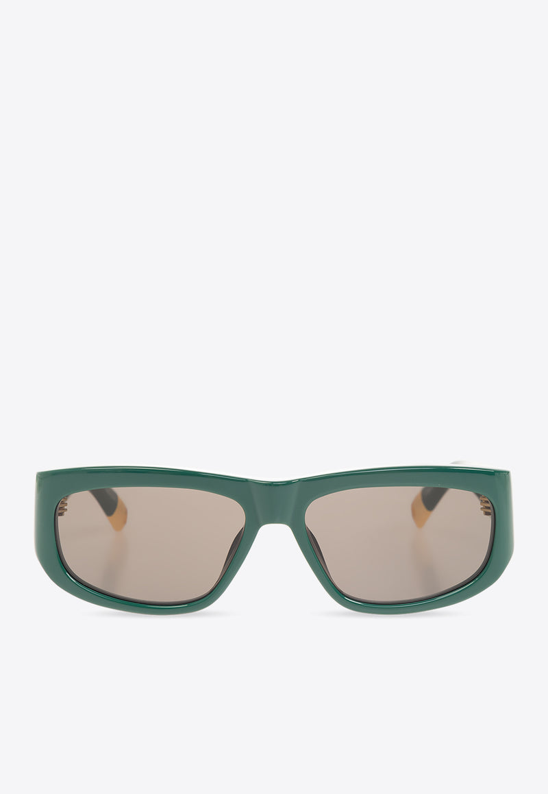 Jacquemus Pilota Square-Frame Sunglasses Gray JAC2C3SUN 0-0