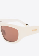 Jacquemus Pilota Square-Frame Sunglasses Brown JAC2C2SUN 0-0