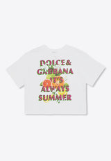 Dolce 
Gabbana Kids Girls Graphic Print T-shirt White L5JTMV G7L7Y-W0800