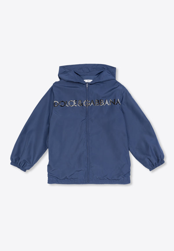 Dolce 
Gabbana Kids Boys K-way Logo Windbreaker Jacket Blue L4JC28 G7L2F-B0309