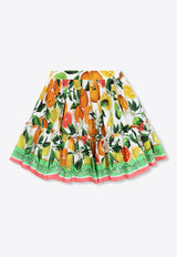 Dolce 
Gabbana Kids Girls Fruits Print Tiered Mini Skirt Multicolor L54I58 G7L9A-HV5AN