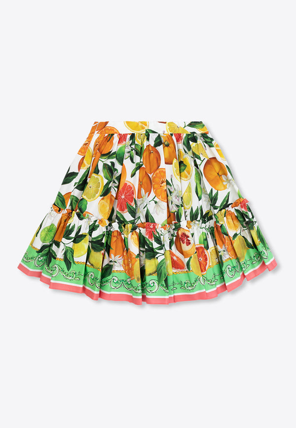 Dolce 
Gabbana Kids Girls Fruits Print Tiered Mini Skirt Multicolor L54I58 G7L9A-HV5AN