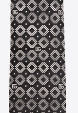 Dolce 
Gabbana DG Logo Embroidered Silk Tie Black GT149E G0JRA-N0004