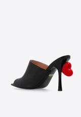 Moschino 100 Sweet Heart Leather Mules Black MA2807AC1I MA0-000