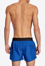 Dolce 
Gabbana Logo Waistband Swim Shorts Blue KĄPIELOWE M4F27T FUSFW-B4401