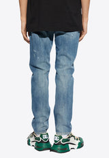 Dolce 
Gabbana Straight-Leg Distressed Jeans Blue GYJCCD G8KO4-S9001