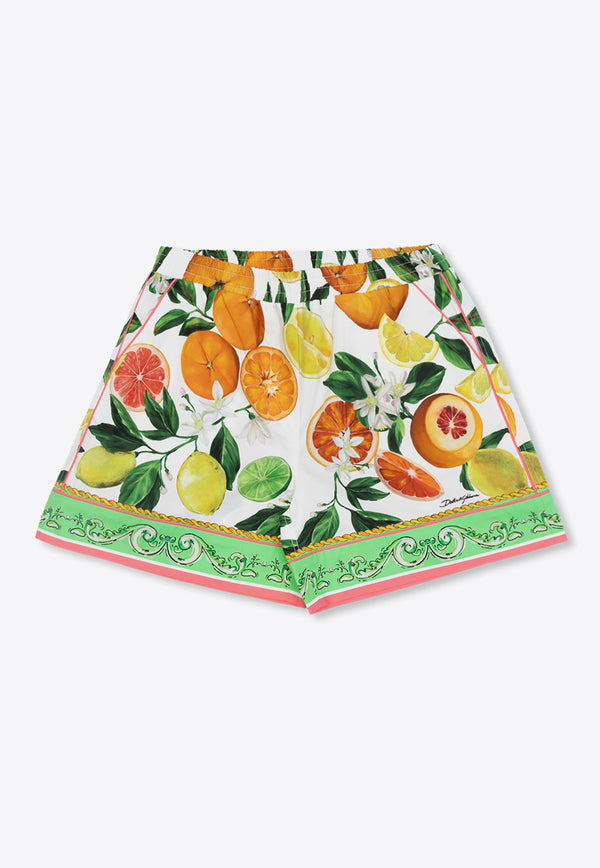 Dolce 
Gabbana Kids Girls Mix Fruit Print Shorts Multicolor L52Q33 G7L9A-HV5AN