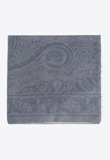 Etro Paisley Print Wool-Blend Scarf Gray MATA0007 AV220-X0880