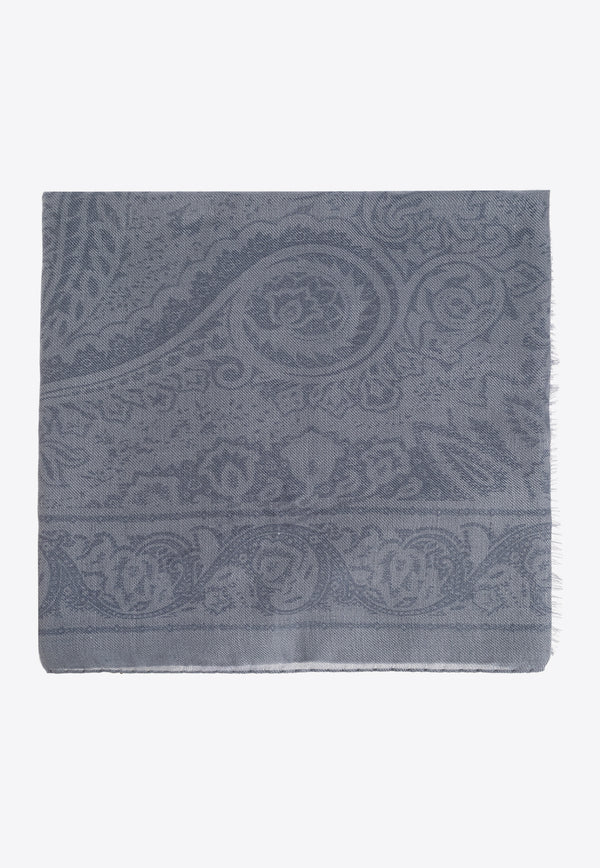 Etro Paisley Print Wool-Blend Scarf Gray MATA0007 AV220-X0880