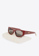 Jacquemus Gala Cat-Eye Sunglasses Gray JAC5C3SUN 0-0