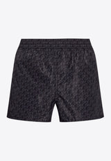 Off-White Monogram Print Swim Shorts Black KĄPIELOWE OMFD011C99 FAB002-1000