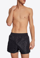 Off-White Monogram Print Swim Shorts Black KĄPIELOWE OMFD011C99 FAB002-1000