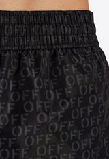 Off-White Monogram Print Swim Shorts Black KĄPIELOWE OMFD011C99 FAB002-1000