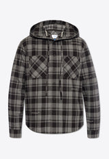 Off-White Plaid Check Overshirt with Hood Gray OMGE031C99 FAB001-0800