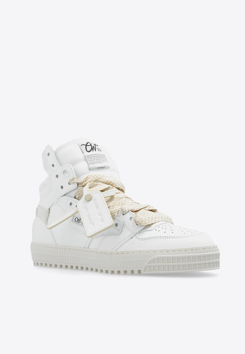 Off-White 3.0 Off-Court High-Top Leather Sneakers White OWIA112S24 LEA004-0101